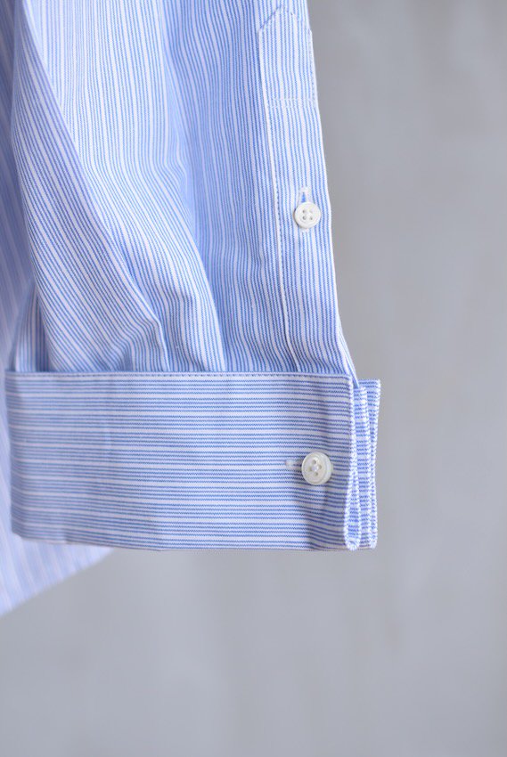 HALF LOOSE STRIPE SHIRT blue - IDIOME | ONLINE SHOP 熊本のセレクト ...