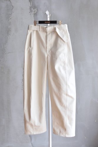 TWISTED BELTED PANTS white