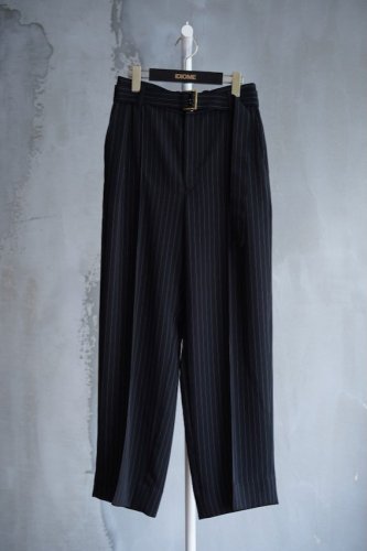 Stripe Double Cloth 2 Tuck Wide Pants with Long Belt<img class='new_mark_img2' src='https://img.shop-pro.jp/img/new/icons14.gif' style='border:none;display:inline;margin:0px;padding:0px;width:auto;' />