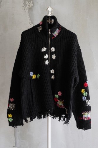 DARNING CUT OFF DRIVERS KNIT WEAR (BLACK)<img class='new_mark_img2' src='https://img.shop-pro.jp/img/new/icons14.gif' style='border:none;display:inline;margin:0px;padding:0px;width:auto;' />