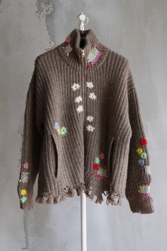 DARNING CUT OFF DRIVERS KNIT WEAR (CAMEL)<img class='new_mark_img2' src='https://img.shop-pro.jp/img/new/icons14.gif' style='border:none;display:inline;margin:0px;padding:0px;width:auto;' />