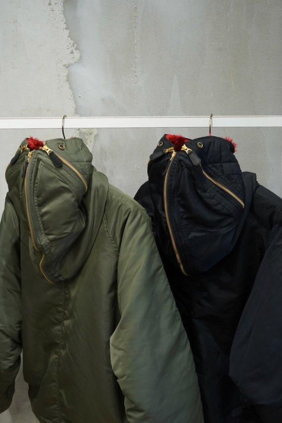doublet: Off-White Petal Mouth Hood Bomber Jacket | SSENSE