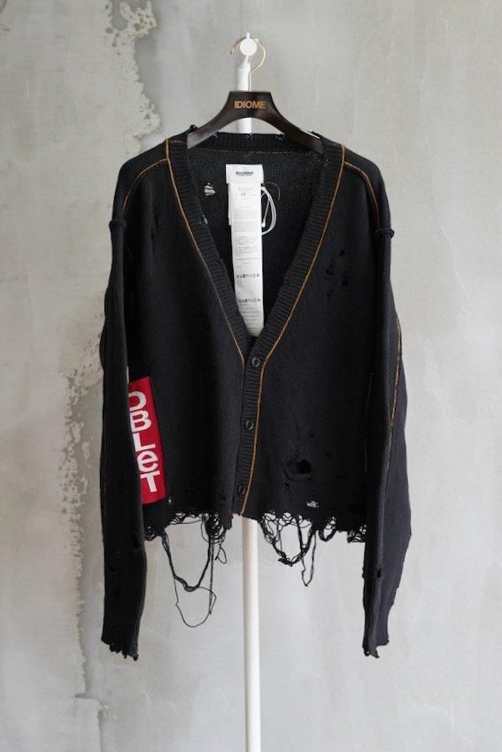 【関税込み】doublet ブラック Recycle Denim Yarn セーター RECYCLE DENIM YARN CARDIGAN (BLACK) - IDIOME | ONLINE SHOP