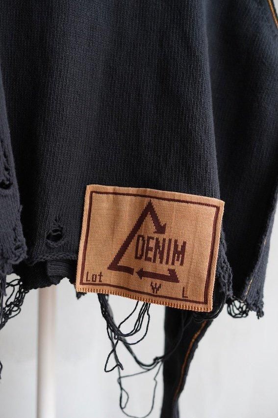 RECYCLE DENIM YARN CARDIGAN (BLACK) - IDIOME | ONLINE SHOP