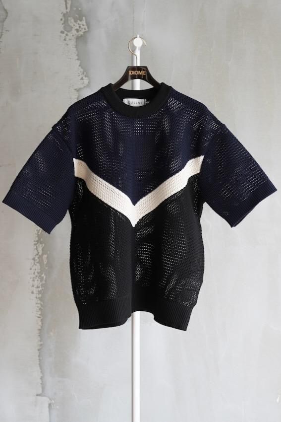 タグ付き未使用　Short Sleeve Knit Pullover MAISON SPECIAL セーター ニット 「UNISEX」Prime-Over Mesh