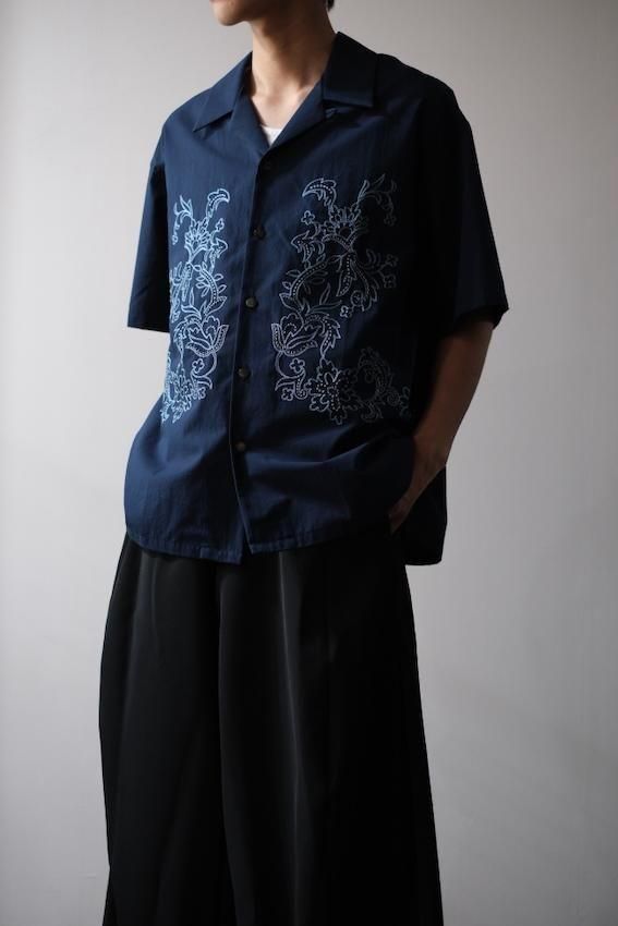 Aloha shirt-Flower chain embroidery - IDIOME | ONLINE SHOP