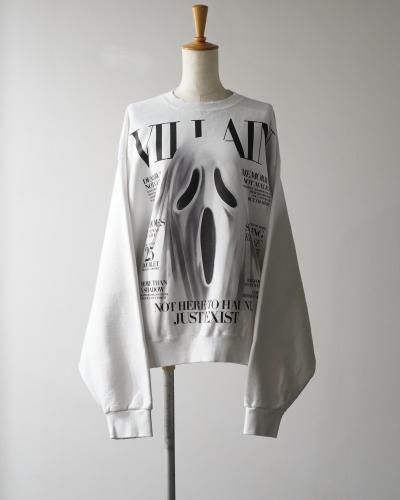 VILLAIN COVER PRINT SWEAT SHIRT WHITE<img class='new_mark_img2' src='https://img.shop-pro.jp/img/new/icons14.gif' style='border:none;display:inline;margin:0px;padding:0px;width:auto;' />