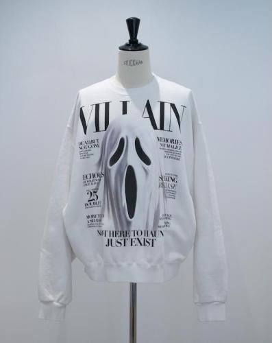 VILLAIN COVER PRINT SWEAT SHIRT wh<img class='new_mark_img2' src='https://img.shop-pro.jp/img/new/icons14.gif' style='border:none;display:inline;margin:0px;padding:0px;width:auto;' />