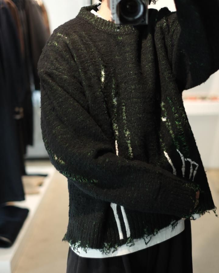 SKELTON SCRATCH KNIT PULLOVER - IDIOME | ONLINE SHOP 熊本の