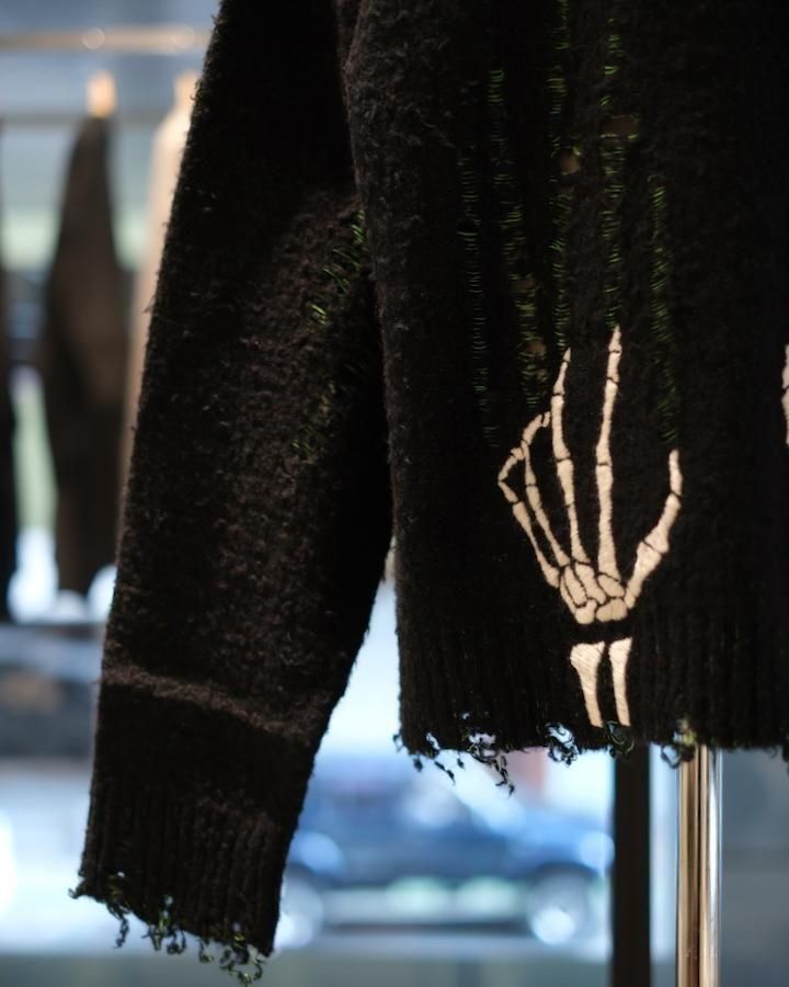 SKELTON SCRATCH KNIT PULLOVER - IDIOME | ONLINE SHOP 熊本の