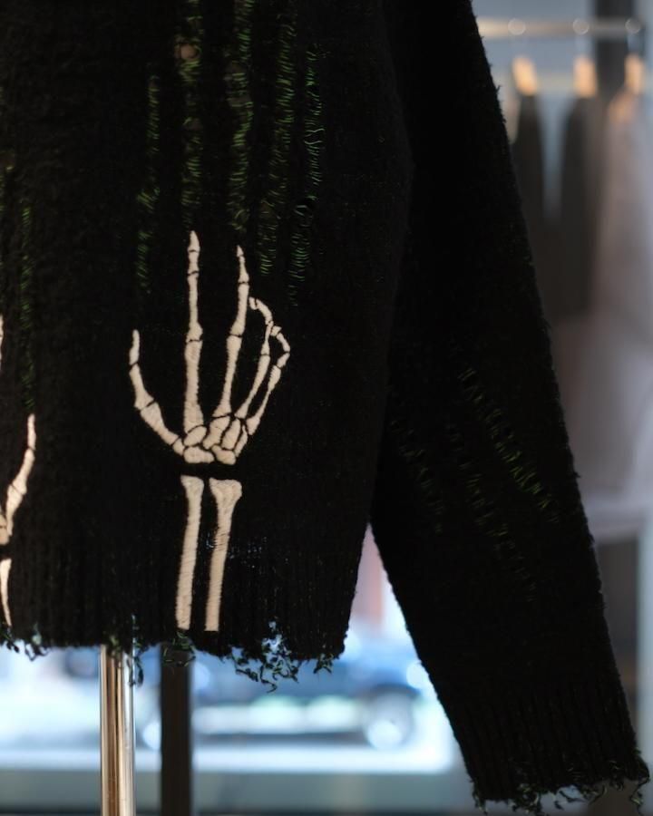 SKELTON SCRATCH KNIT PULLOVER - IDIOME | ONLINE SHOP 熊本の