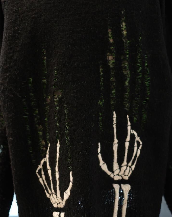 SKELTON SCRATCH KNIT PULLOVER - IDIOME | ONLINE SHOP 熊本の