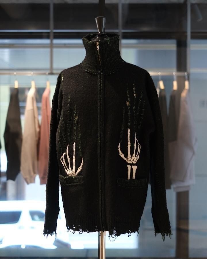 トップス A MACHINE Spiky knit Minga London - Arachne Black Distressed Knit Jumper - Pullover