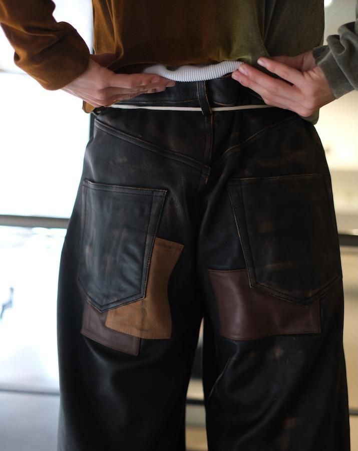 PATCHWORK LEATHER PANTS - IDIOME | ONLINE SHOP 熊本のセレクトショップ