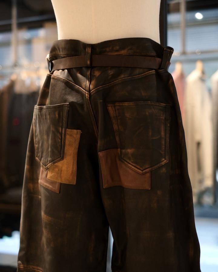 PATCHWORK LEATHER PANTS - IDIOME | ONLINE SHOP 熊本のセレクトショップ