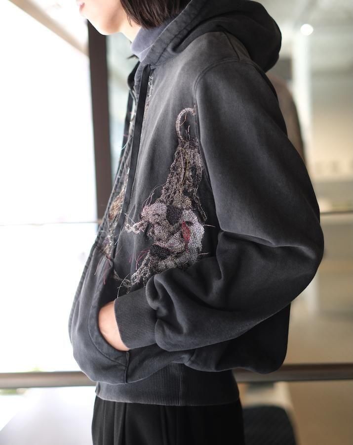 未使用Eaphi/ インド生産EMBROIDERY JACKET SYNTHETIC SUEDE EMBROIDERY JACKET