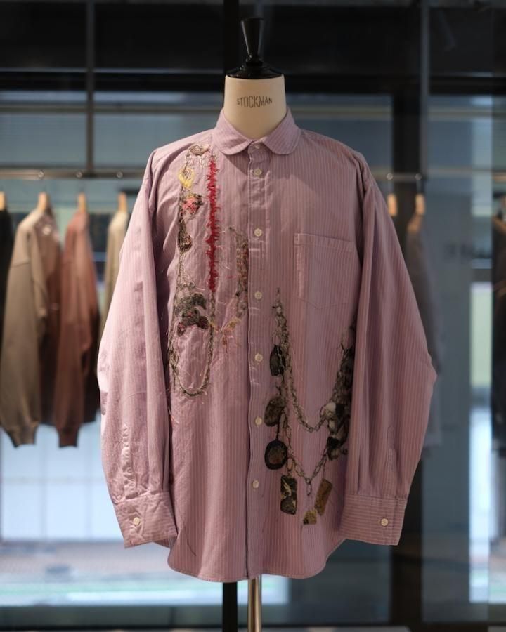 EMBROIDERED CHAIN SHIRT pink - IDIOME | ONLINE SHOP 熊本の