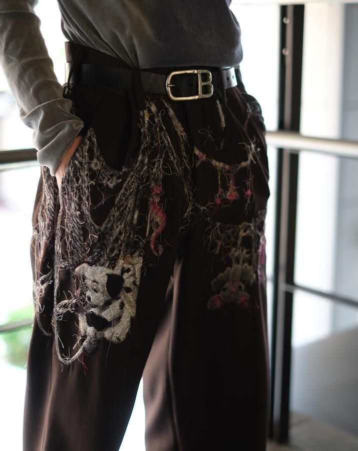 パンツ EMBROIDERED CHAIN TAILORED TROUSERS EMBROIDERED CHAIN TAILORED