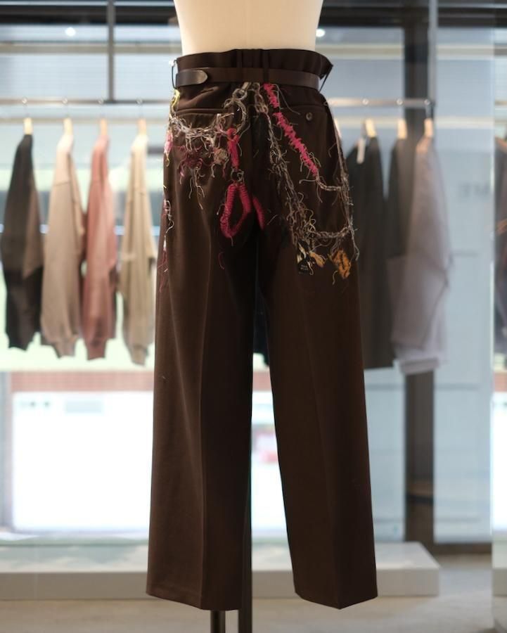 パンツ EMBROIDERED CHAIN TAILORED TROUSERS EMBROIDERED CHAIN TAILORED TROUSERS brown - IDIOME | ONLINE
