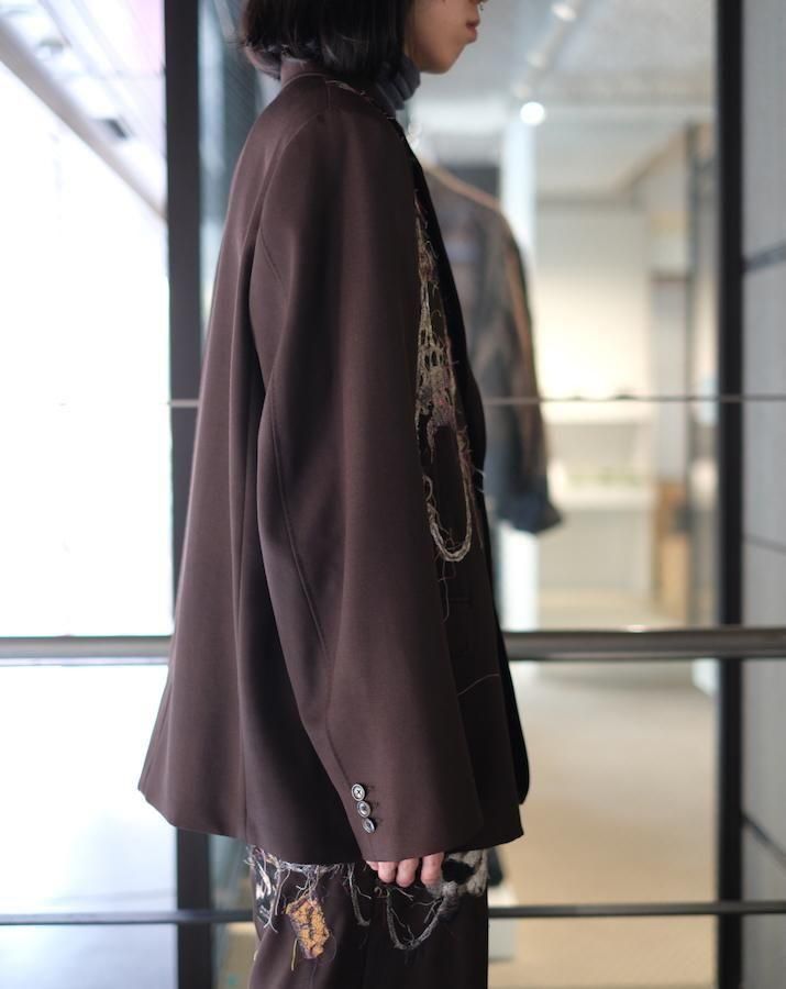 EMBROIDERED CHAIN TAILORED JACKET brown - IDIOME | ONLINE SHOP