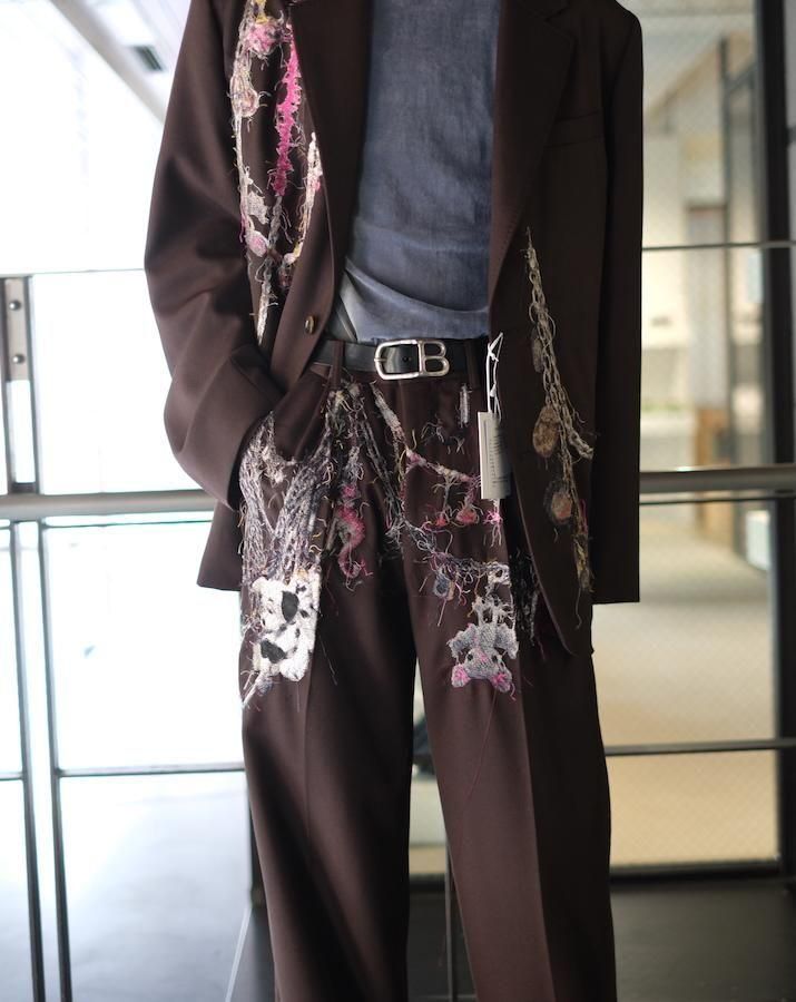 EMBROIDERED CHAIN TAILORED JACKET brown - IDIOME | ONLINE