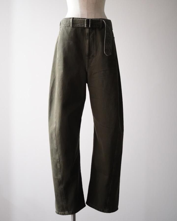 TWISTED BELTED PANTS (MOSS GREEN)<img class='new_mark_img2' src='https://img.shop-pro.jp/img/new/icons14.gif' style='border:none;display:inline;margin:0px;padding:0px;width:auto;' />