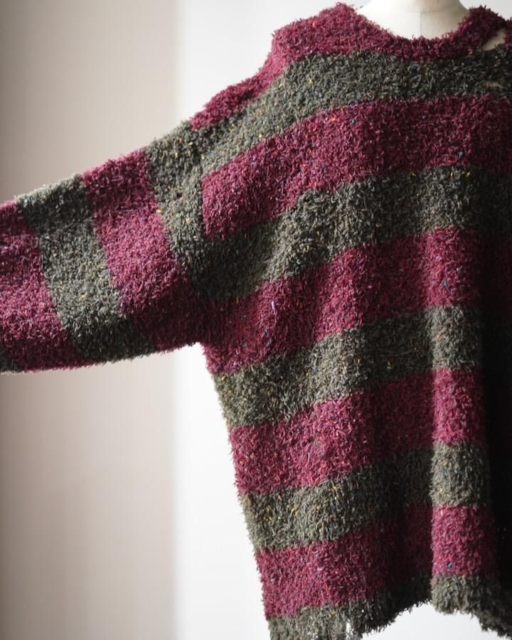 RECYCLED WOOL STRIPE KNIT - IDIOME | ONLINE SHOP 熊本の