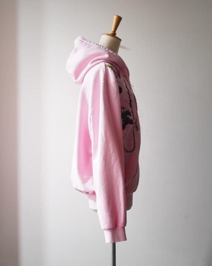 ジップアップフーディー mimo様 EMBROIDERED CHAIN ZIP-UP HOODIE (PINK) - IDIOME | ONLINE