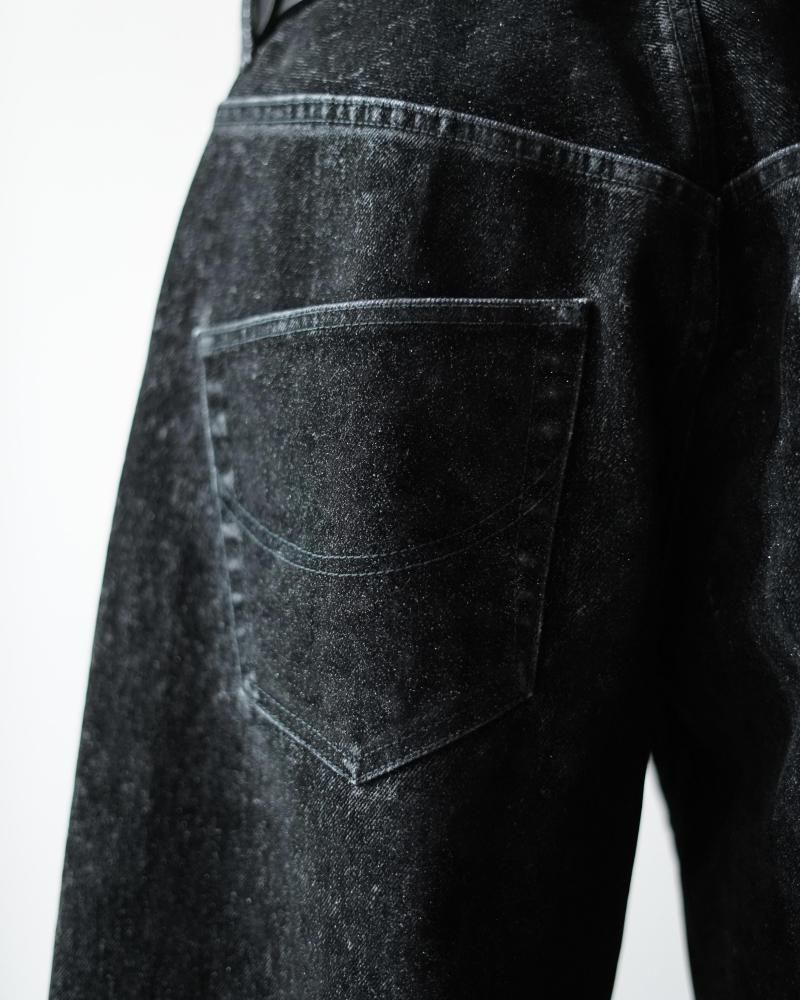 kとさせていただきます　500g FLOCKED DENIM EMBROIDERED PANTS - IDIOME | ONLINE SHOP 熊本