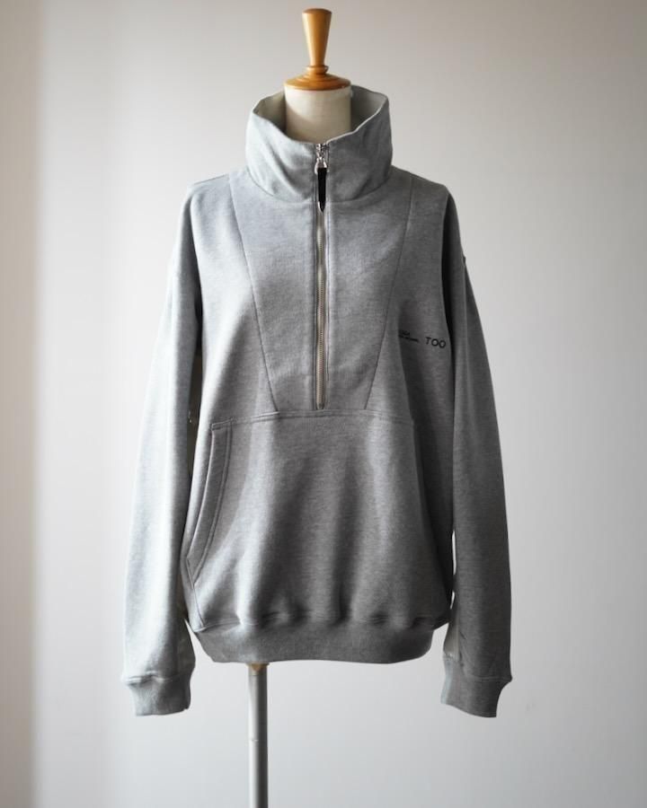 Half zip nylon sweatshirt (L.GRAY) - IDIOME | ONLINE SHOP