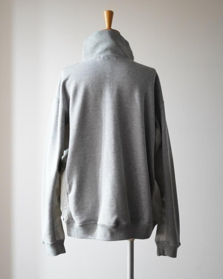 Half zip nylon sweatshirt (L.GRAY) - IDIOME | ONLINE SHOP