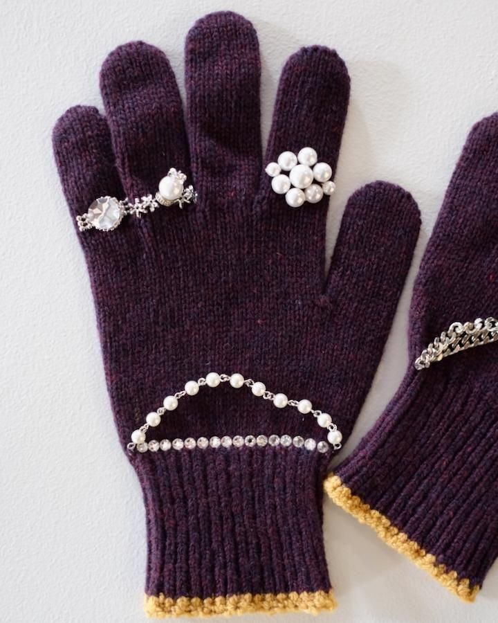 KNIT GLOVES WITH RINGS - IDIOME | ONLINE SHOP 熊本のセレクト