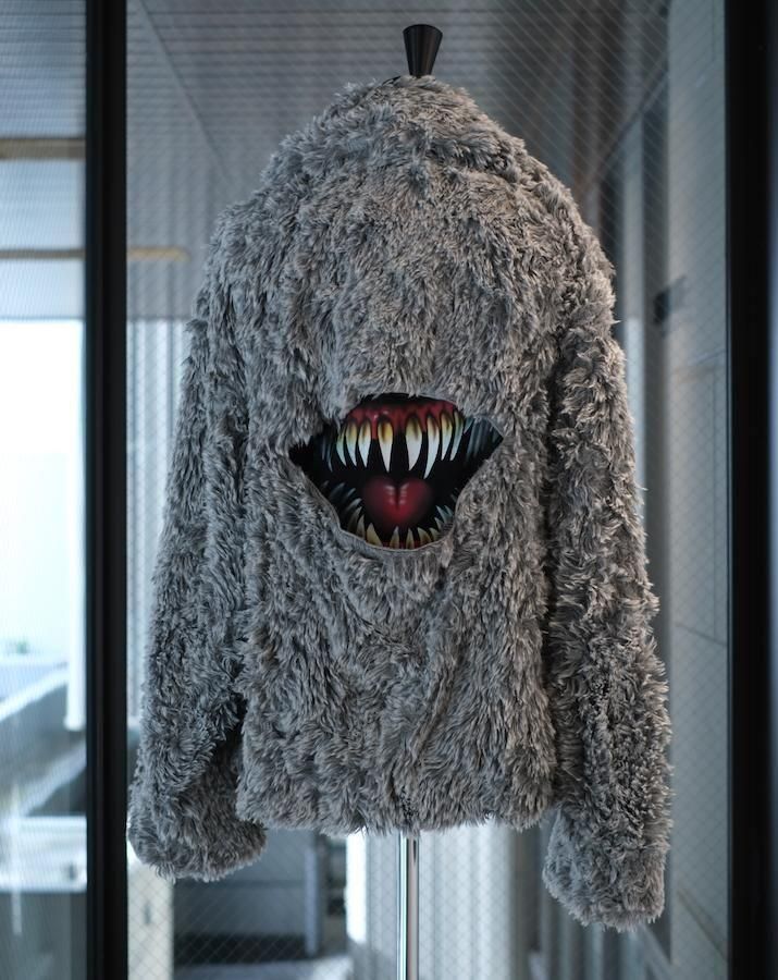 SINISTER MOUTH FAUX FUR JACKET grey - IDIOME | ONLINE SHOP 熊本の