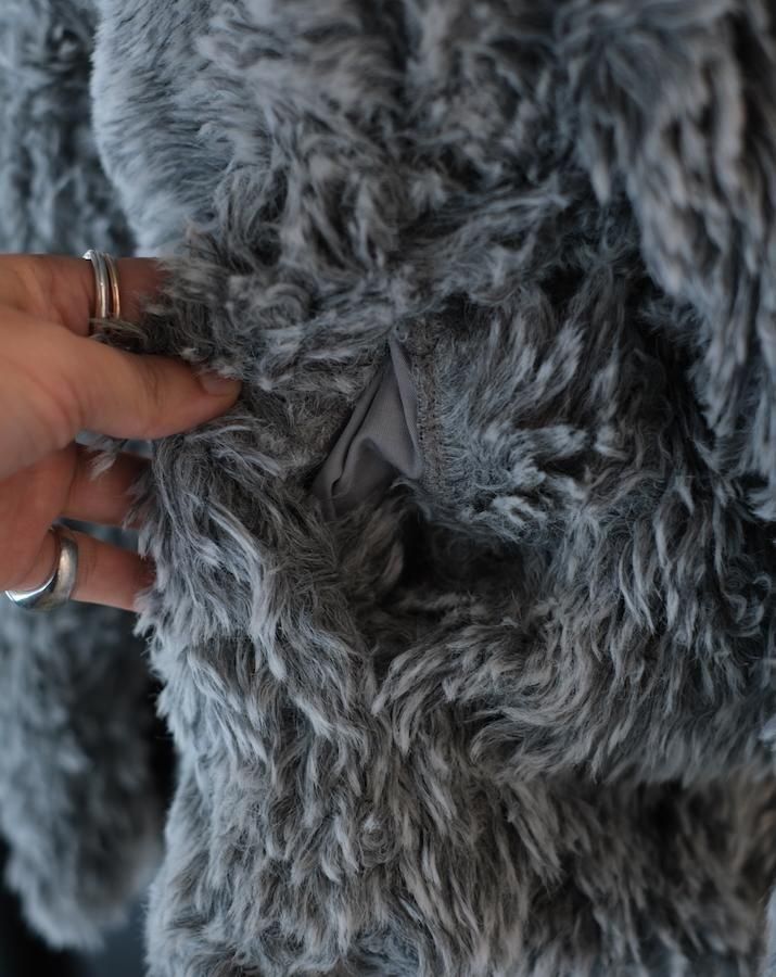 SINISTER MOUTH FAUX FUR JACKET grey - IDIOME | ONLINE SHOP 熊本の