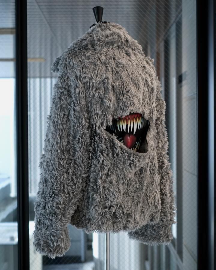 SINISTER MOUTH FAUX FUR JACKET grey - IDIOME | ONLINE SHOP 熊本の