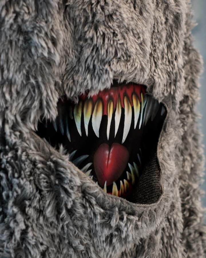 SINISTER MOUTH FAUX FUR JACKET grey - IDIOME | ONLINE SHOP 熊本の