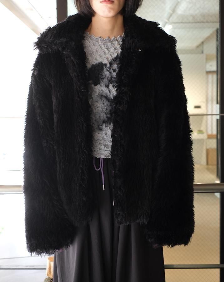 SINISTER MOUTH FAUX FUR JACKET bk - IDIOME | ONLINE SHOP 熊本の