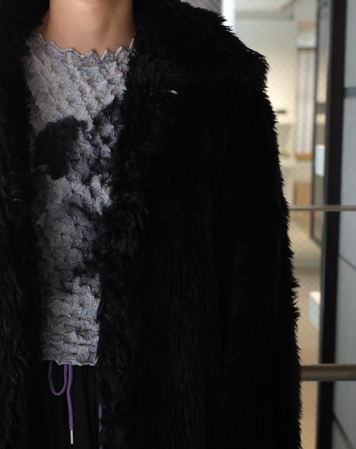 SINISTER MOUTH FAUX FUR JACKET bk - IDIOME | ONLINE SHOP 熊本の