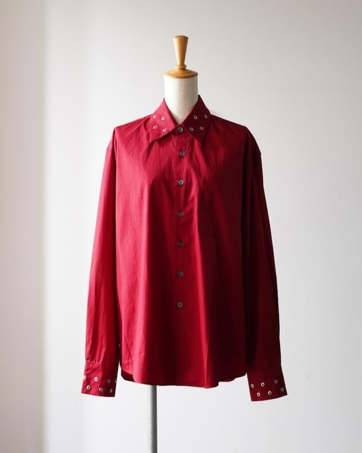 ABOVE SHIRT (LIPSTICK RED SUPER POPLIN) - IDIOME | ONLINE SHOP