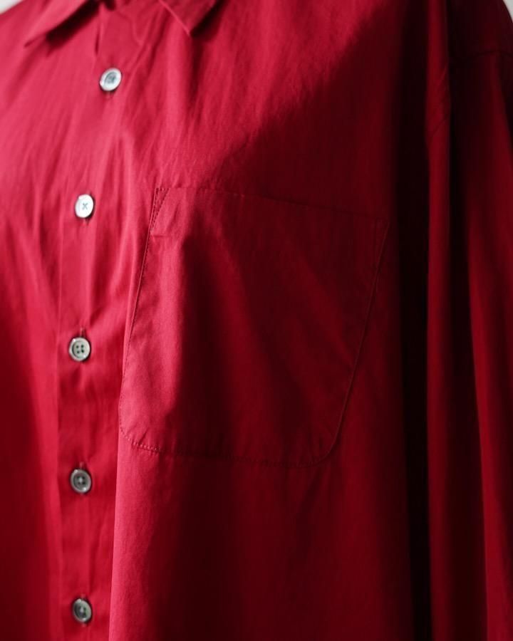 ABOVE SHIRT (LIPSTICK RED SUPER POPLIN) - IDIOME | ONLINE SHOP