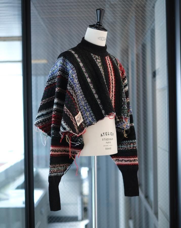 Jumper-ish Scarf-Jamieson's×KotaGushiken gray/red - IDIOME