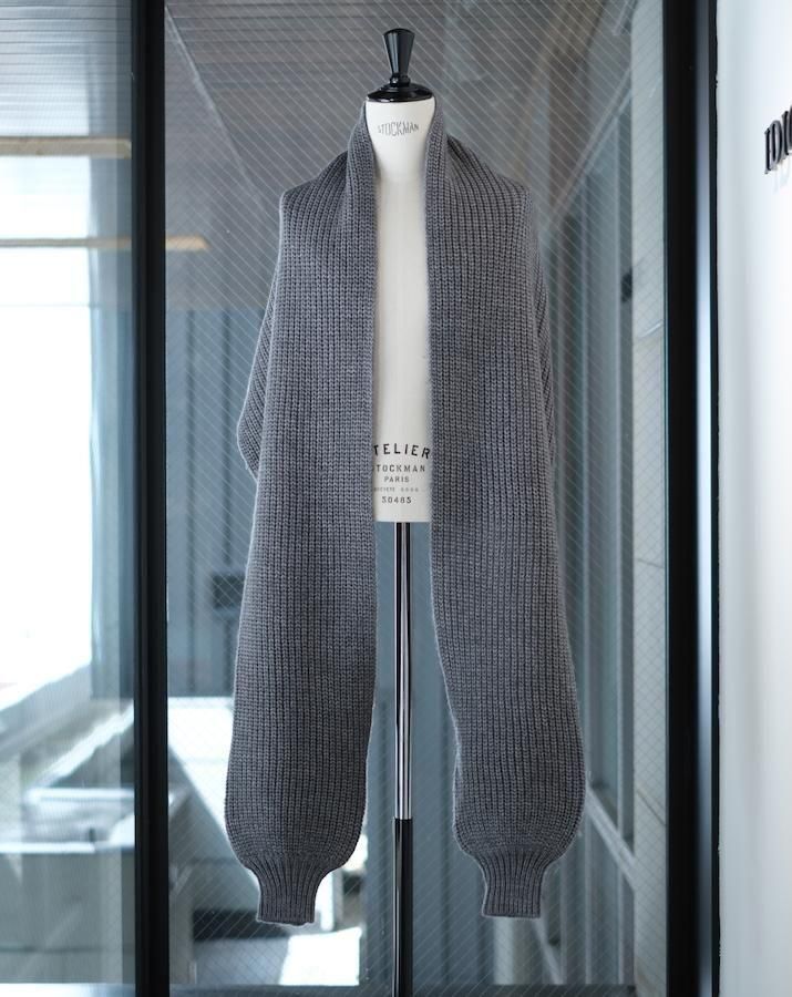 RIB KNIT SLEEVE/SCARF gray<img class='new_mark_img2' src='https://img.shop-pro.jp/img/new/icons14.gif' style='border:none;display:inline;margin:0px;padding:0px;width:auto;' />