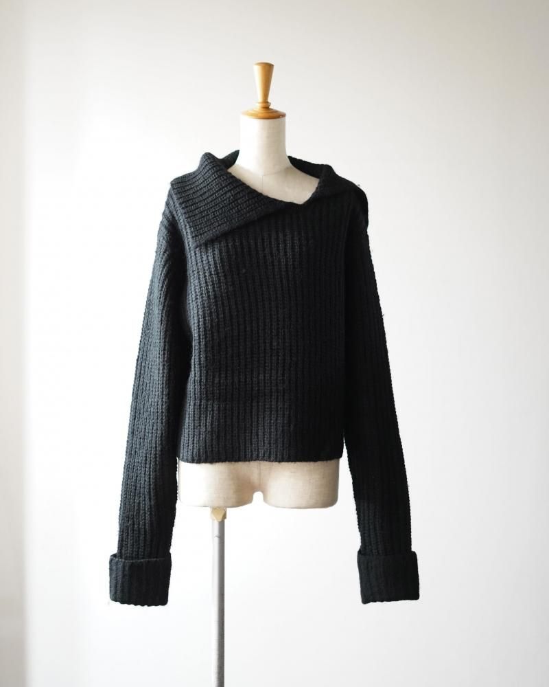RIB KNIT PULLOVER (BLACK) - IDIOME | ONLINE SHOP 熊本のセレクト