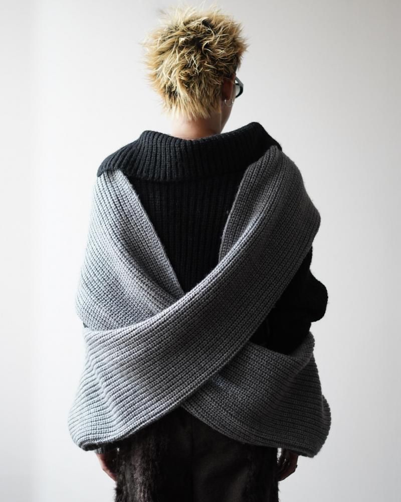 RIB KNIT SLEEVE/SCARF (GRAY) - IDIOME | ONLINE SHOP 熊本の