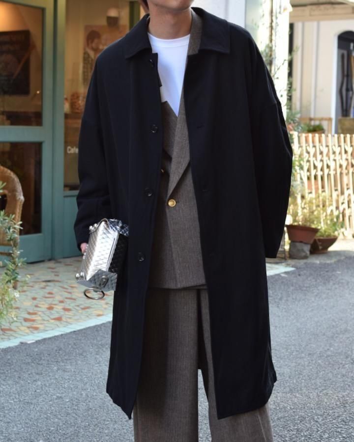 Wide Boxy Soutien Collar Coat - IDIOME | ONLINE SHOP 熊本の