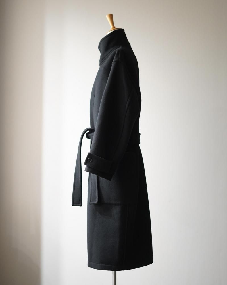 WRAP COAT (BLACK) - IDIOME | ONLINE SHOP 熊本のセレクトショップ