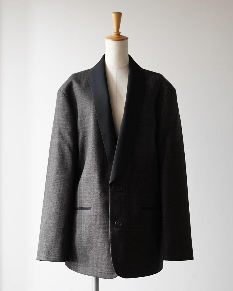 EMBRACE SHAWL BLAZER (B.CHECK)<img class='new_mark_img2' src='https://img.shop-pro.jp/img/new/icons14.gif' style='border:none;display:inline;margin:0px;padding:0px;width:auto;' />