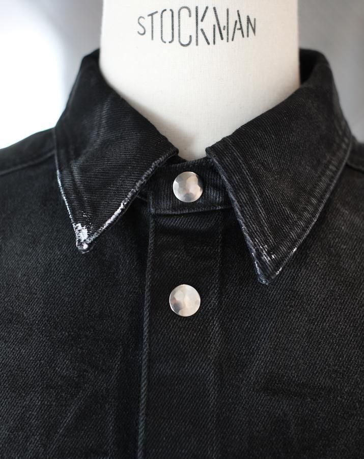 Black Denim Shirt With White Spots - IDIOME | ONLINE SHOP 熊本の