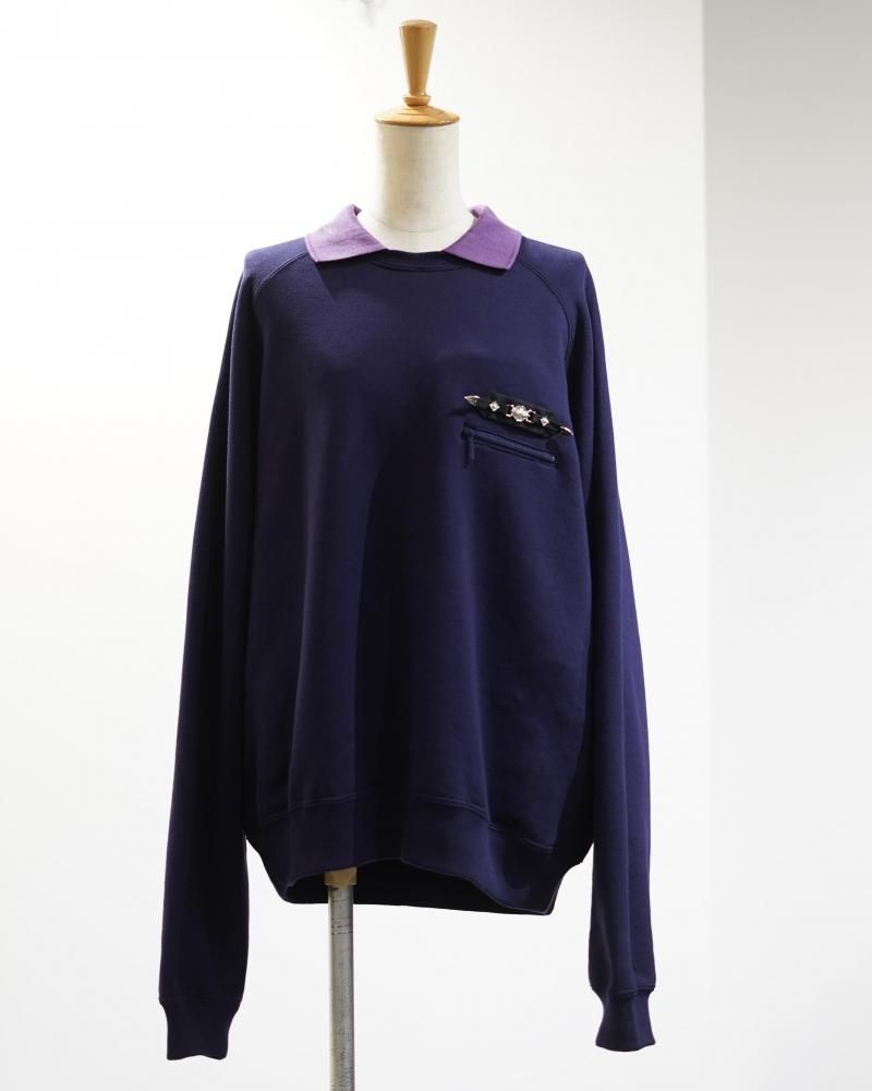 Polo collar sweatshirt<img class='new_mark_img2' src='https://img.shop-pro.jp/img/new/icons14.gif' style='border:none;display:inline;margin:0px;padding:0px;width:auto;' />