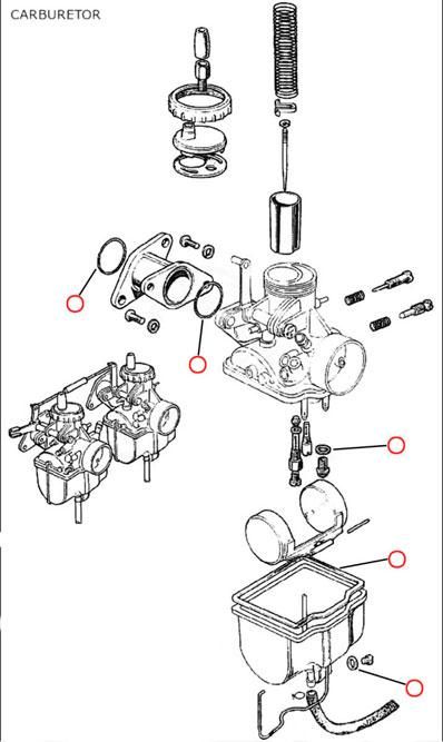ホンダ CB175 CL175 その他 キャブレター ガスケット 1基分セット ホンダ CB175 CL175 その他 キャブレター ガスケット 1基分セット